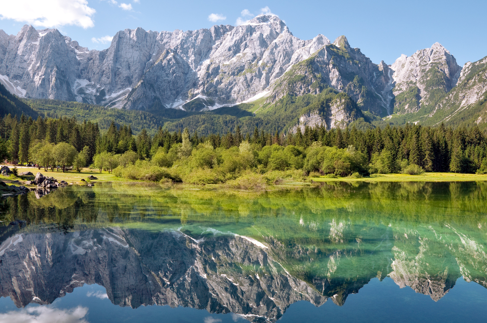 Italia - Udine - Lago di Fusine and monte Mangart reflex on lake